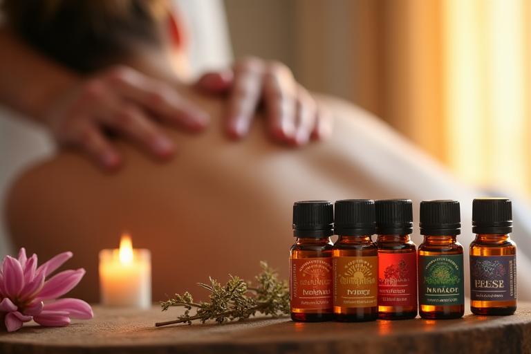 Aromatherapy massage with essential oils for healing